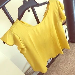 Mustard ruffle shirt